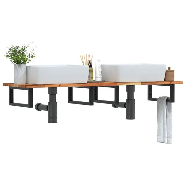 vidaXL v&aelig;gh&aelig;ngt badev&aelig;relseshylde st&aring;l og massivt akacietr&aelig;