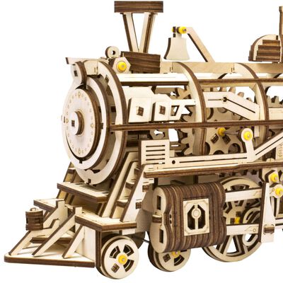 Robotime mekanisk trætog Locomotive