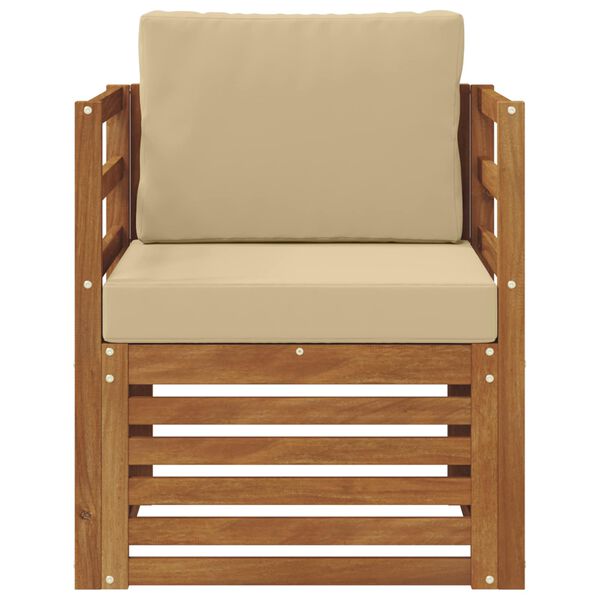 vidaXL Udend&oslash;rs sofagruppe med pude Naturfarvet 67 x 63 x 73 cm