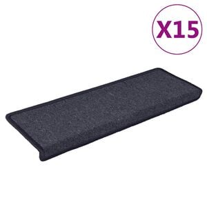 vidaXL trappem&aring;tter 15 stk. 65x21x4 cm m&oslash;rkegr&aring; og bl&aring; rektangul&aelig;r kant