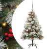 vidaXL Kunstigt juletr&aelig; Gr&oslash;n og hvid 150 cm PVC og metal og plast