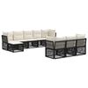 vidaXL Havesofa S&aelig;t 10 stk. Sort polyrattan