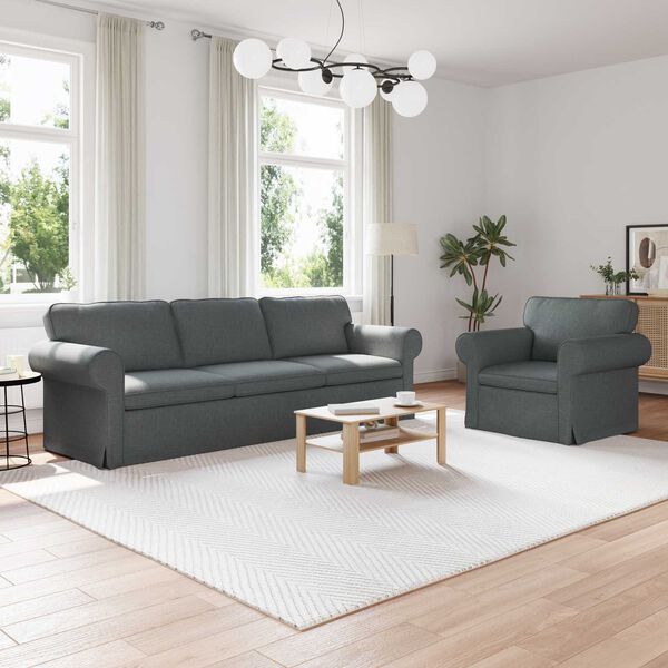 vidaXL Sofa 2 pcs M&oslash;rkegr&aring;