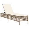 vidaXL liggestol med hynde polyrattan beige