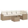 vidaXL sofas&aelig;t til haven 6 dele med hynder polyrattan beige