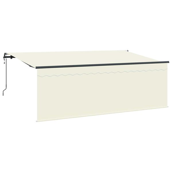 vidaXL Utr&aelig;kkelig Markise Creme 350 x 200 cm Polyester og Aluminium