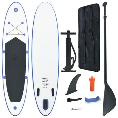 vidaXL oppusteligt standup-paddleboardsæt blå og hvid
