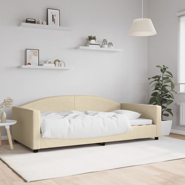vidaXL daybed 100x200 cm stof cremefarvet