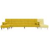 vidaXL L-formet sovesofa 271x140x70 cm velour gul