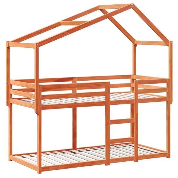 vidaXL k&oslash;jeseng med tag 90x200 cm massivt fyrretr&aelig; gyldenbrun