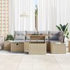 vidaXL Havesofa Sæt 7 pcs Beige polyrattan