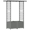 vidaXL H&aelig;vet Bed med Trellis og Tag Lysegr&aring; 124,5 x 40 x 138 cm PP