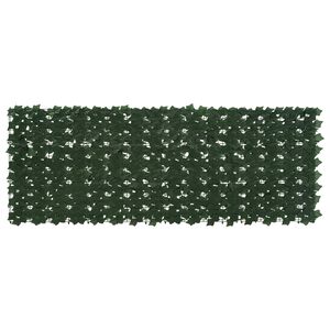 vidaXL Altanscreen med blade M&oslash;rkegr&oslash;n 200 x 75 cm Polyethylen og stof