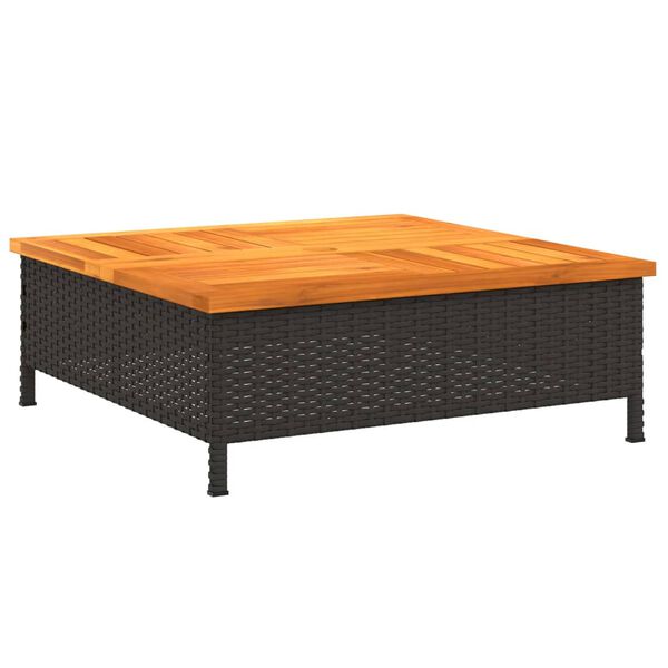 vidaXL skjuler til parasolfod 70x70x25 cm polyrattan og akacietræ sort