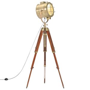 vidaXL gulvlampe med trefod 165 cm massivt mangotr&aelig;