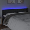 vidaXL sengegavl med LED-lys 163x16x78/88 cm kunstl&aelig;der sort