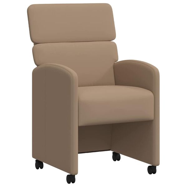 vidaXL Spisebordsstole med hjul 2 pcs Cappuccino 58 x 65 x 98 cm