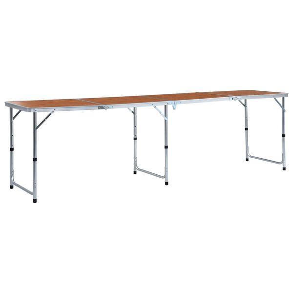 vidaXL foldbart campingbord aluminium 240 x 60 cm