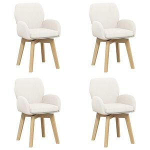 vidaXL Svingende Spisestole 4 stk. Boucl&eacute; Cremefarvet 54 x 58 x 87 cm