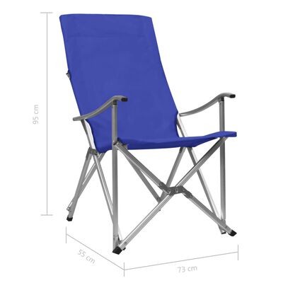 vidaXL foldbare campingstole 2 stk. blå