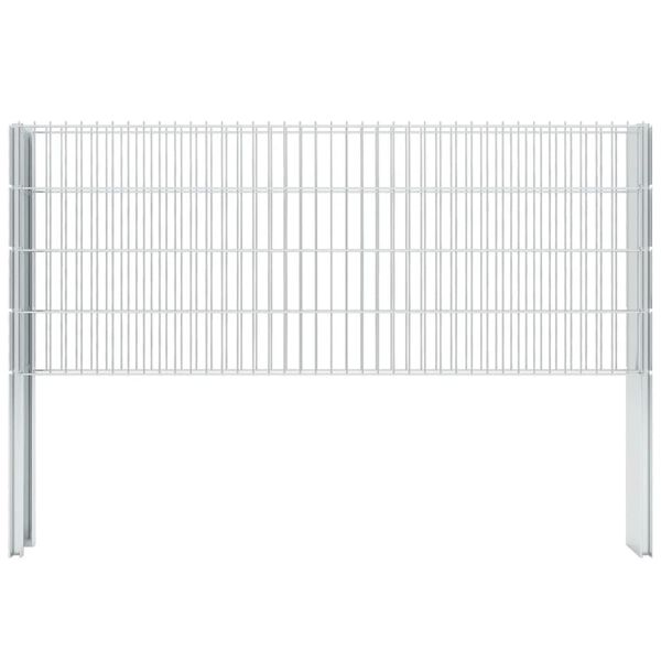 vidaXL hegnsp&aelig;le 20 stk. 140 cm galvaniseret st&aring;l s&oslash;lvfarvet