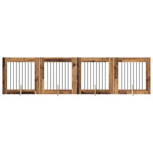 vidaXL Hundehegn med stativer 4 pcs Gammelt tr&aelig; 80 x 80 cm