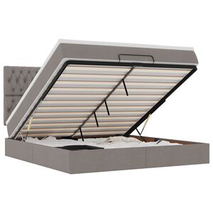 vidaXL osmannisk sengeramme med madras 180x200 cm stof gr&aring;brun