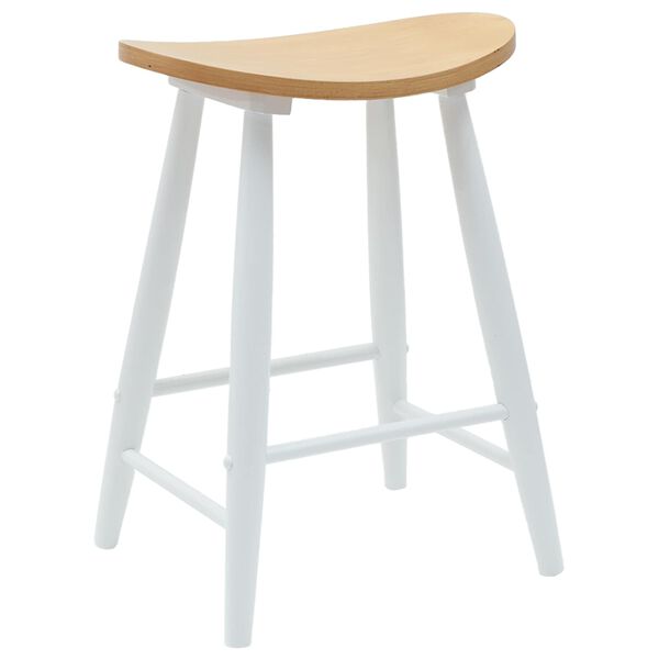 vidaXL Spisestole 2 pcs Hvid 46 x 37 x 63 cm Massiv Gummitr&aelig;