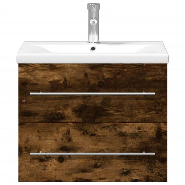 vidaXL underskab til badev&aelig;relse med h&aring;ndvask r&oslash;get egetr&aelig;sfarve