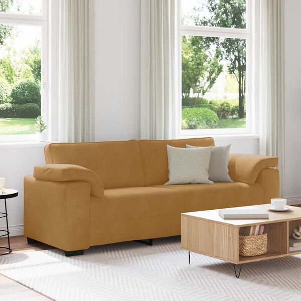 vidaXL 3-personers sofa 220x77x82 cm fl&oslash;jl brun