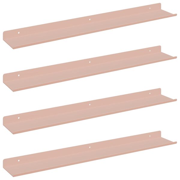 vidaXL Sv&aelig;vende hylde V&aelig;gmonteret 4 pcs Lyser&oslash;d 60 x 8,5 x 2,5 cm St&aring;l