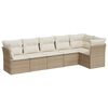 vidaXL sofas&aelig;t til haven 6 dele med hynder polyrattan beige