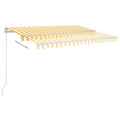 vidaXL markise m. LED-lys + vindsensor 3,5x2,5 m automatisk gul + hvid