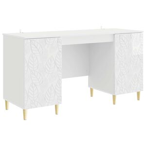vidaXL Bord Hvid h&oslash;jglans 142,5 x 50 x 75 cm Konstrueret tr&aelig;