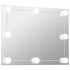 vidaXL v&aelig;gspejl uden ramme med LED-lys rektangul&aelig;r glas