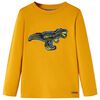 Lang&aelig;rmet T-shirt til b&oslash;rn str. 128 okkergul