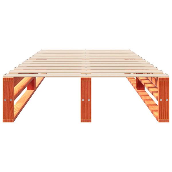 vidaXL sengeramme uden madras 100x200 cm massivt fyrretr&aelig; gyldenbrun