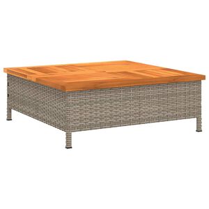 vidaXL havebord 70x70x25 cm rattan og massivt akacietr&aelig; gr&aring;