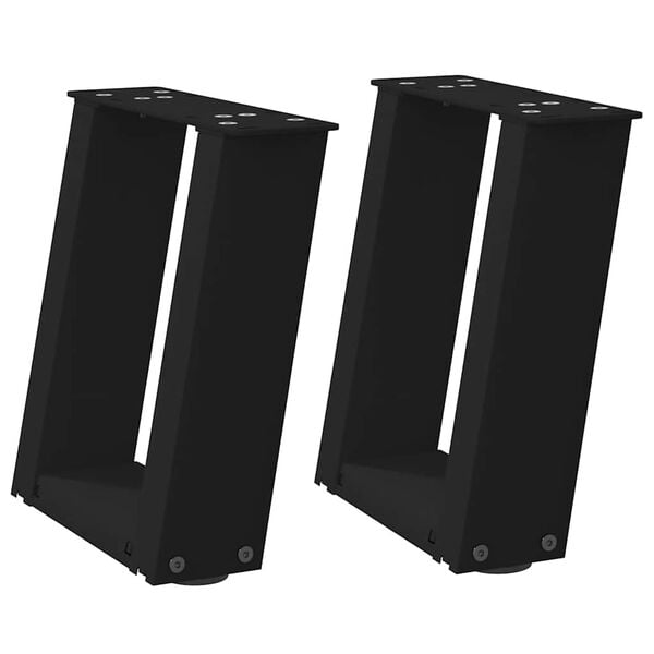 vidaXL sofabordsben U-formet 2 stk. sort 30x(30-31) cm st&aring;l