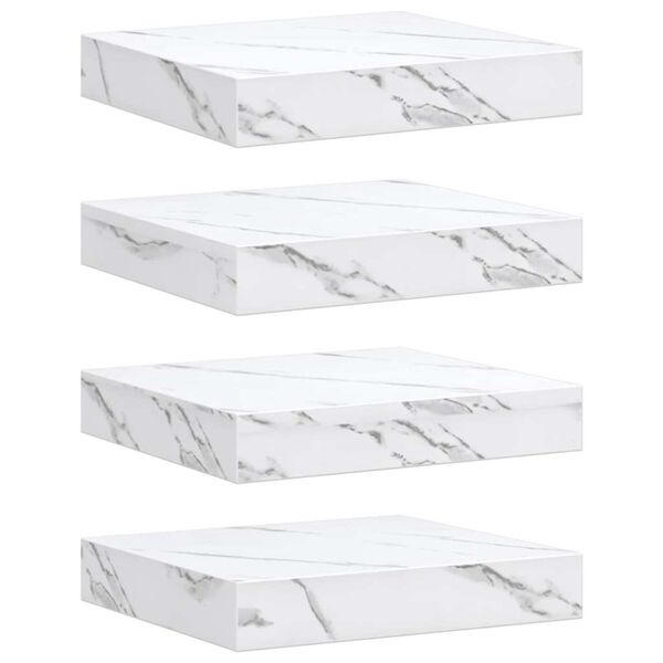 vidaXL V&aelig;ghylde 4 pcs Hvid marmor 23 x 23,5 x 4 cm Konstrueret tr&aelig;