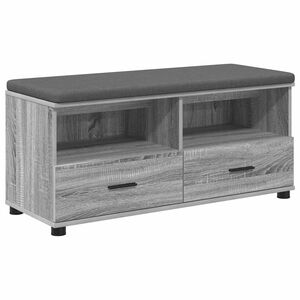 vidaXL Hallb&aelig;nk Gr&aring; Sonoma 100 x 38 x 46 cm Kunstigt tr&aelig; og stof