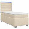 vidaXL Boxmadras med topmadras Cremefarvet 90 x 190 cm Stof