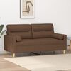 vidaXL 2-personers sofa med pyntepuder 140 cm stof brun