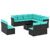 vidaXL 12-delt havesofas&aelig;t med hynder sort polyrattan