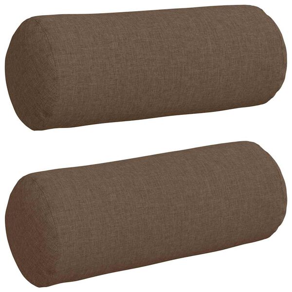 vidaXL Bolsterpuder 2 pcs Brun &Oslash; 15 x 40 cm Stof