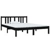vidaXL sengeramme 140x190 cm massivt fyrretr&aelig; sort