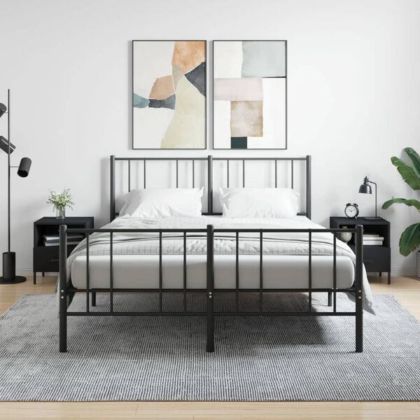 vidaXL sengeborde 2 stk. 40x35x47,5 cm konstrueret tr&aelig; sort