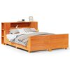 vidaXL sengeramme uden madras 140x190 cm massivt fyrretr&aelig; gyldenbrun