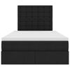 vidaXL Seng med opbevaring og madras Sort 120 x 190 cm Polyester