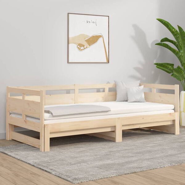 vidaXL daybed med udtræk 2x(90x190) cm massivt fyrretræ